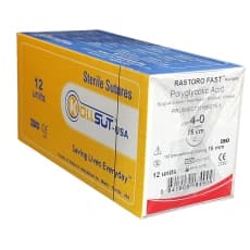 CƏRRAHİ SAP – RASTORO FAST (PGA RAPID) (KOLLSUT-USA) (4-0, 16mm, 1/2, Kəsici, 75sm, PRU040RCN16B075-1) 12 ədəd/qutu
