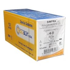 CƏRRAHİ SAP, SIMFRA, KAPRON, PGCL (KOLLSUT-USA) 4-0, 16mm, 1/2, Kəsici, 75sm PGU040RCN16B075-1, 12 ədəd/qutu